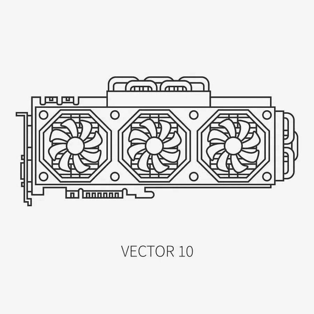 Color-imagination video card coloring page