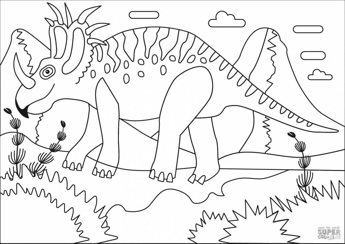 Потрясающая страница раскраски стиракозавра