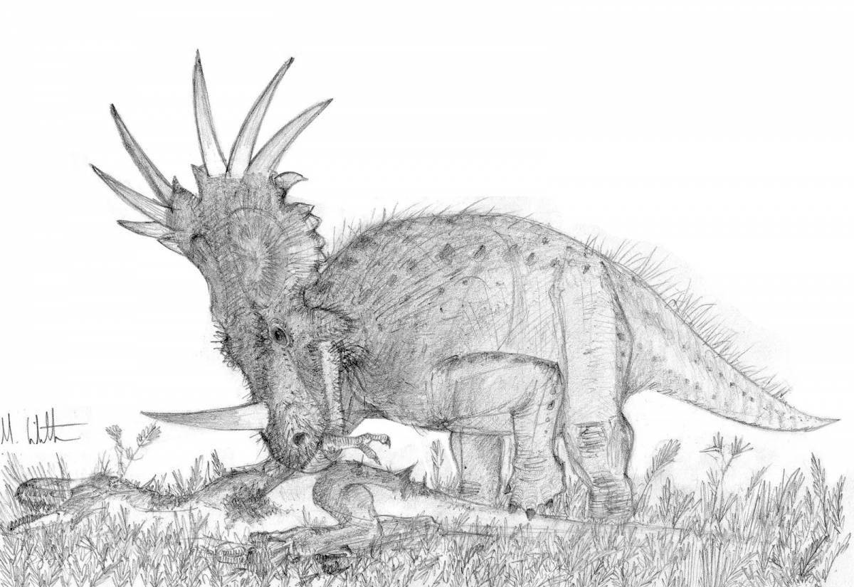 Coloring page bright styracosaurus