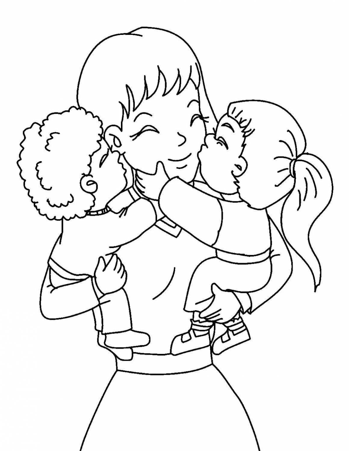 Coloring page blissful mommy