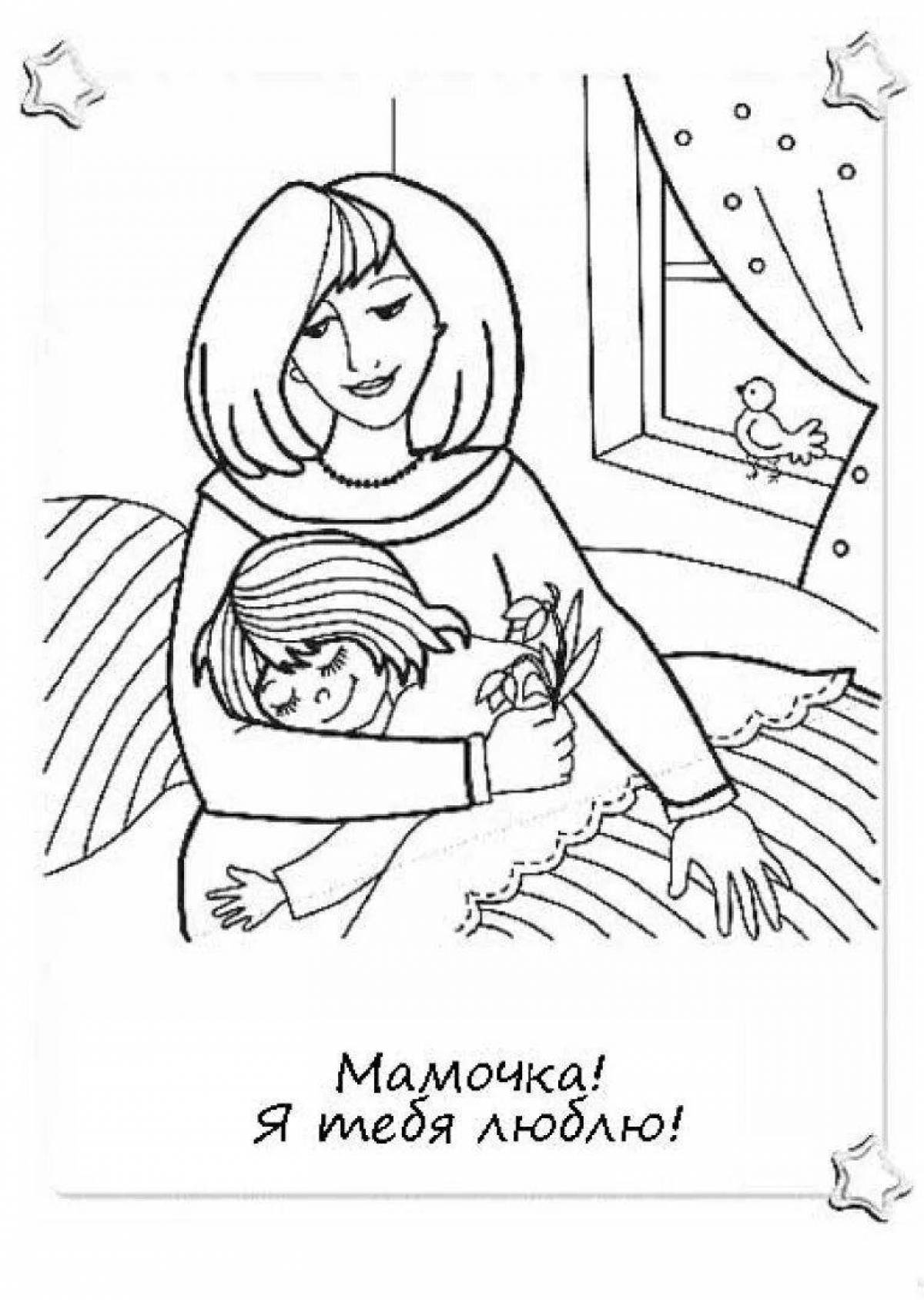 Charismatic mommy coloring page