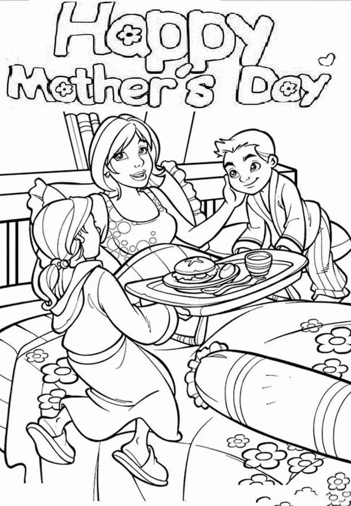 Beautiful mommy coloring page