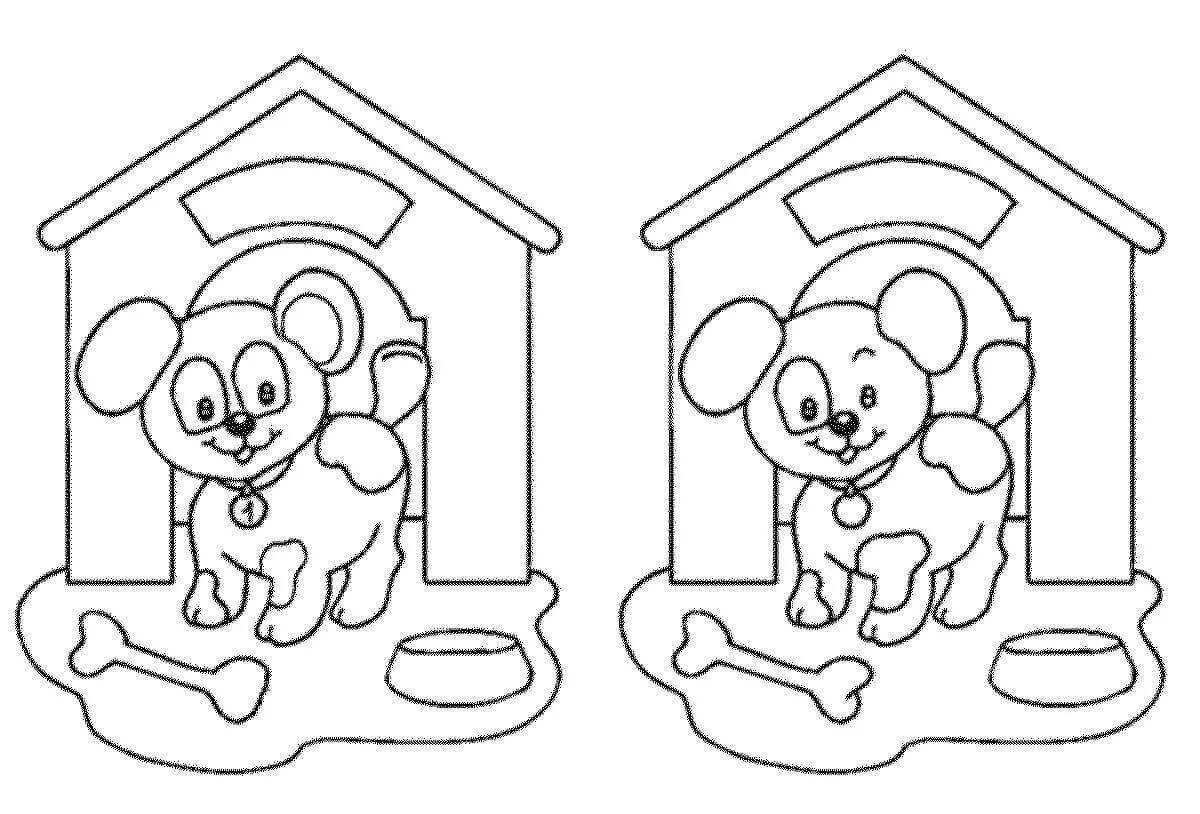 Charming differences coloring pages