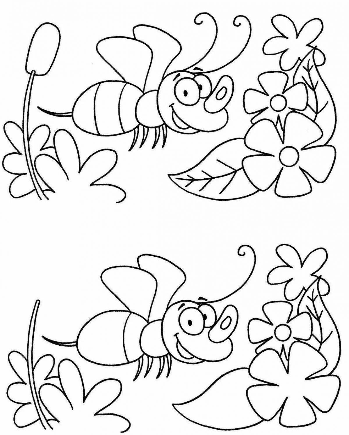 Differences in playful coloring pages