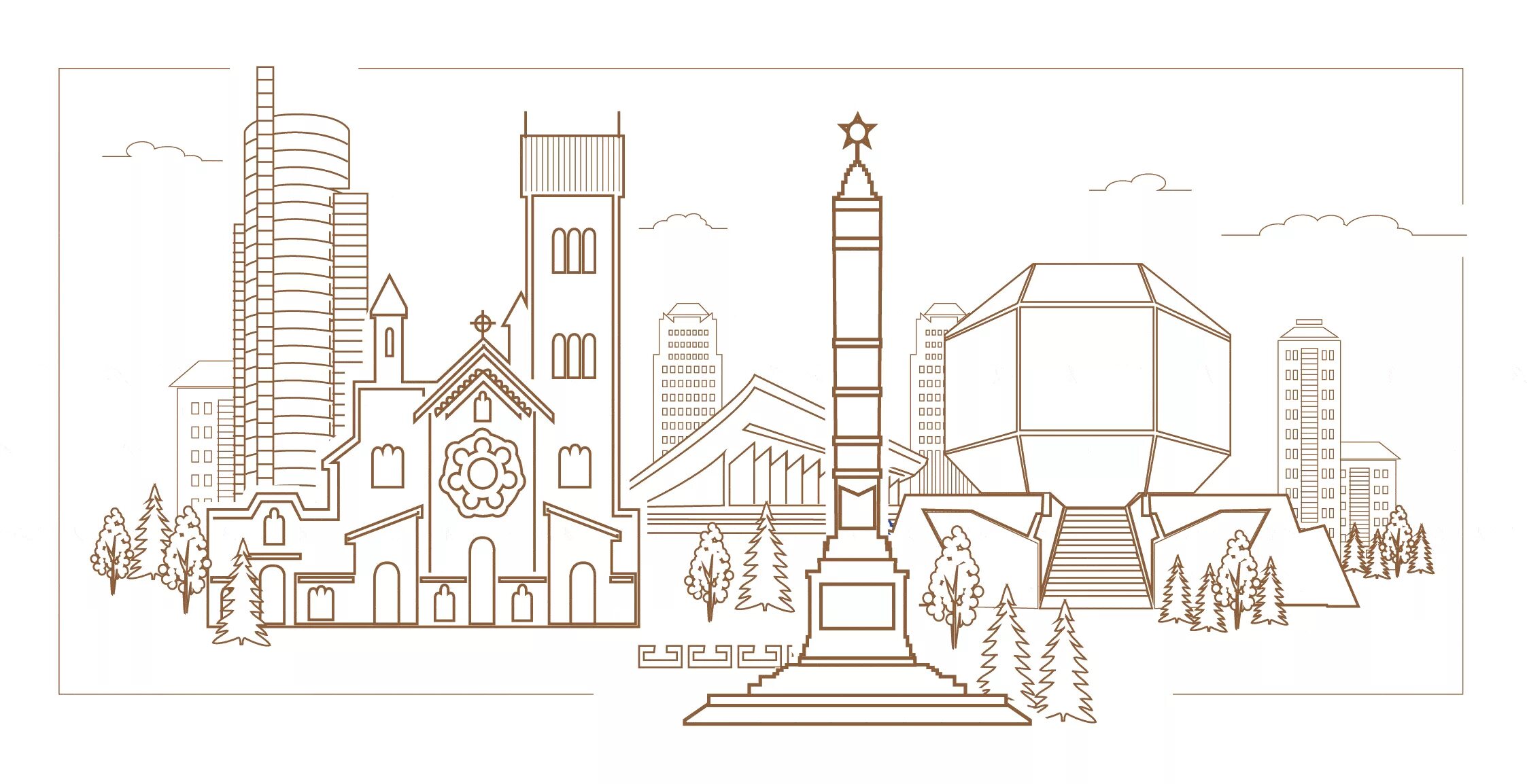 Coloring page mysterious minsk