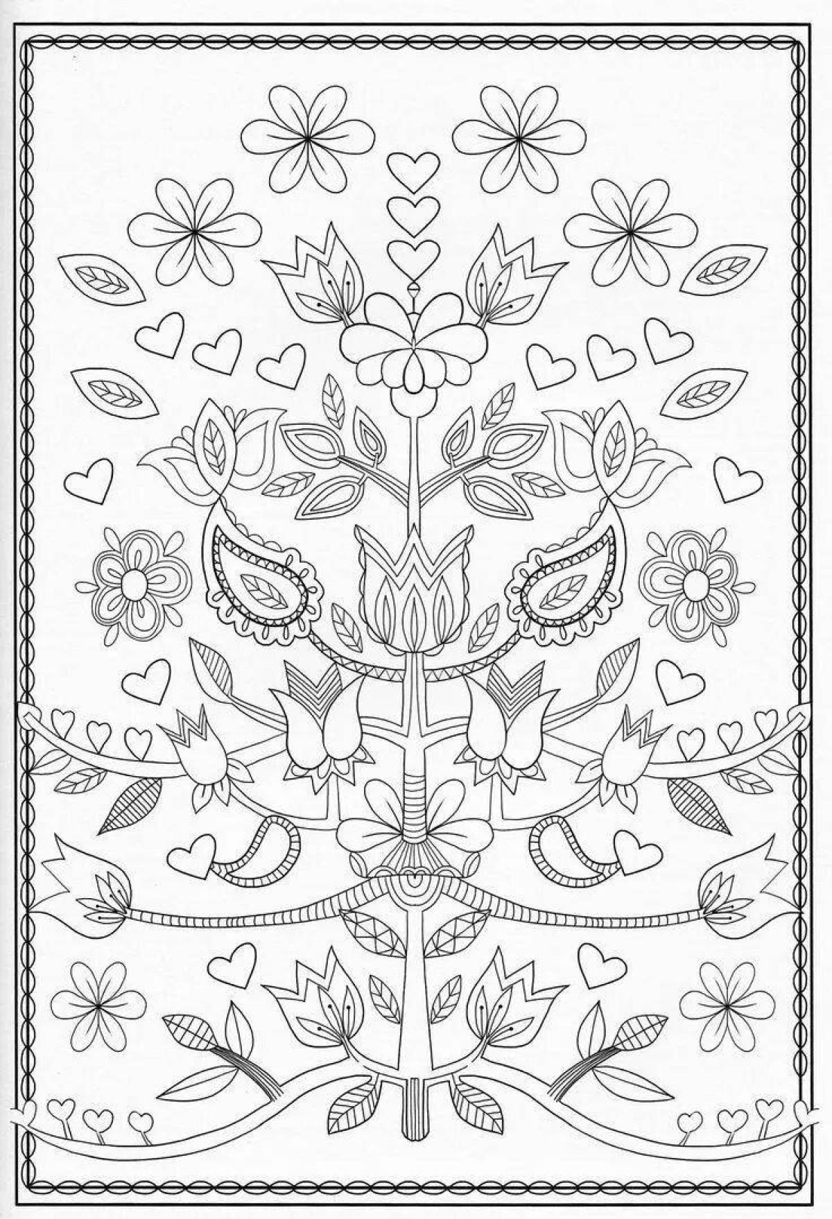 Delightful embroidery coloring
