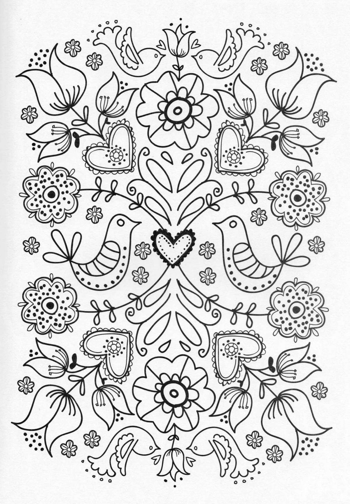 Charming embroidery coloring