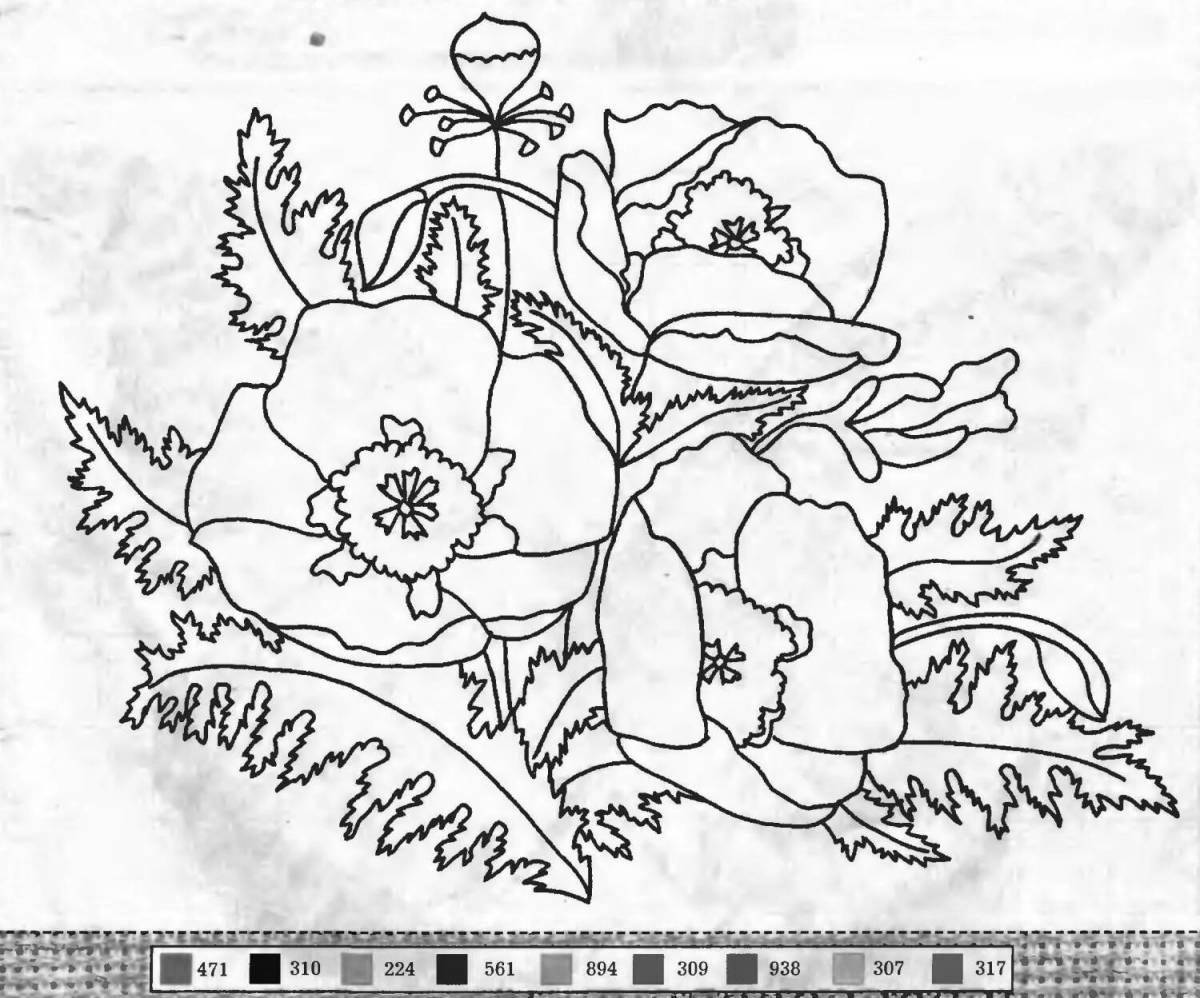 Beautiful embroidery coloring page