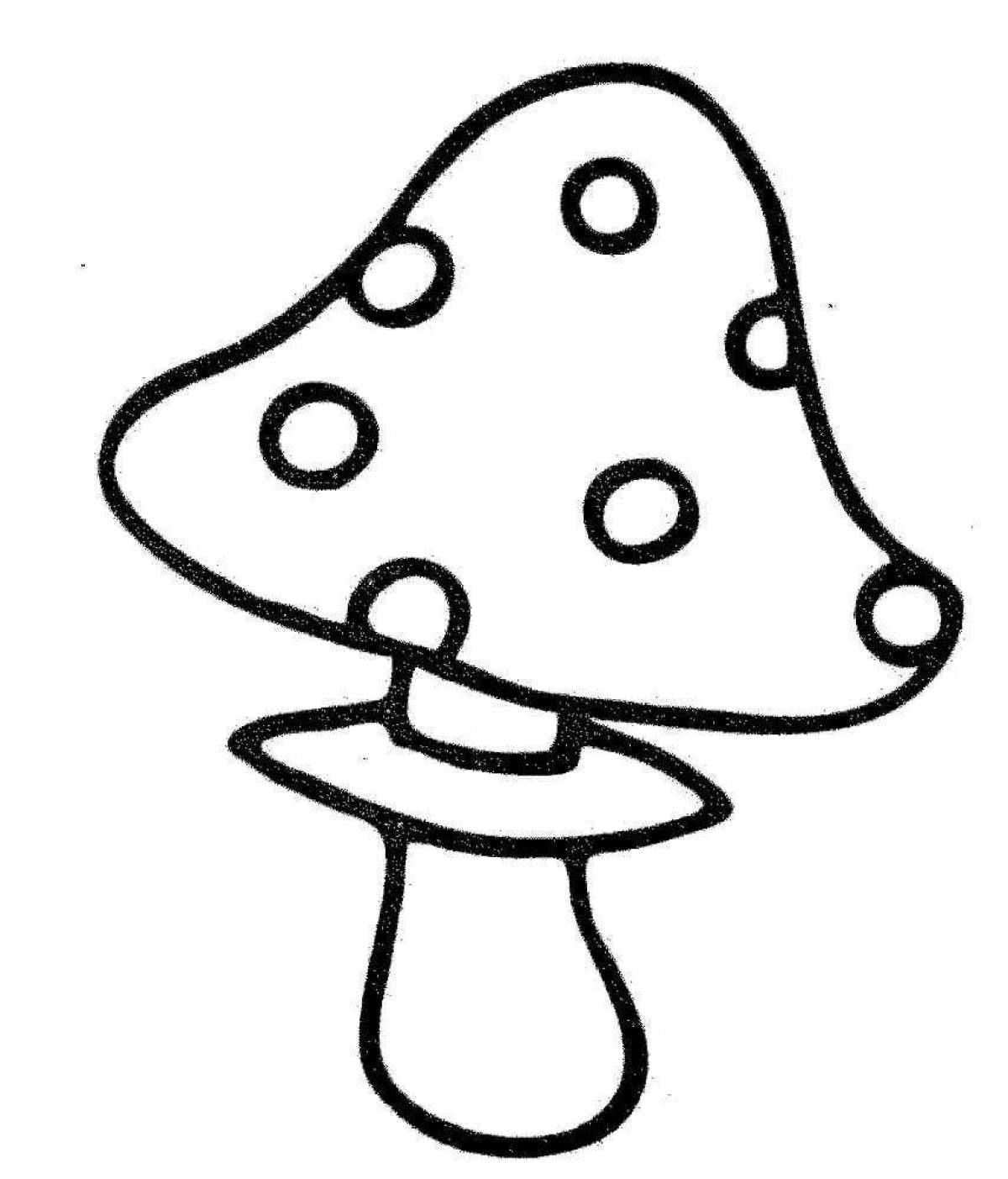 Colorful toadstool coloring page