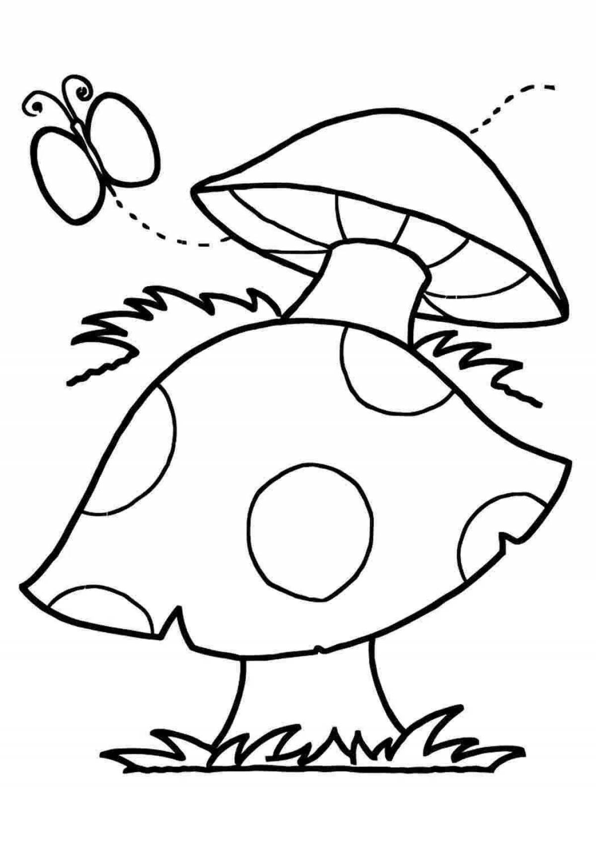 Coloring page festive toadstool