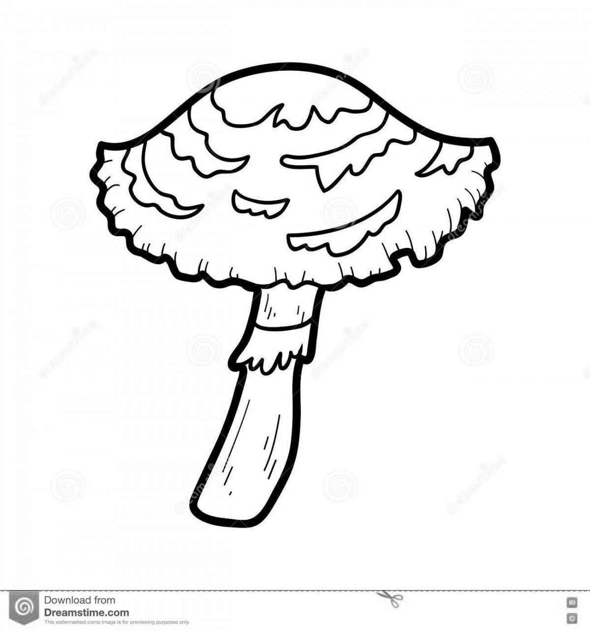 Animated toadstool coloring page