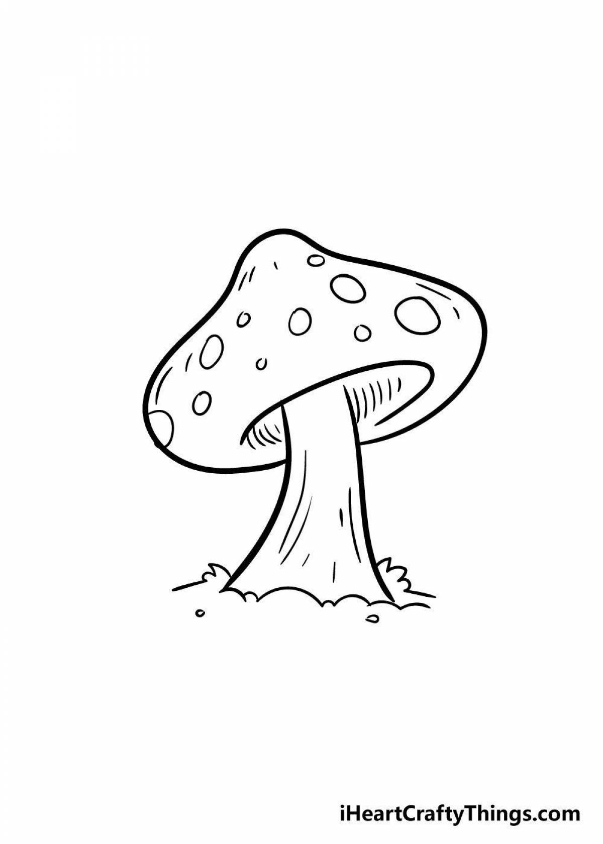 Toadstool inviting coloring page