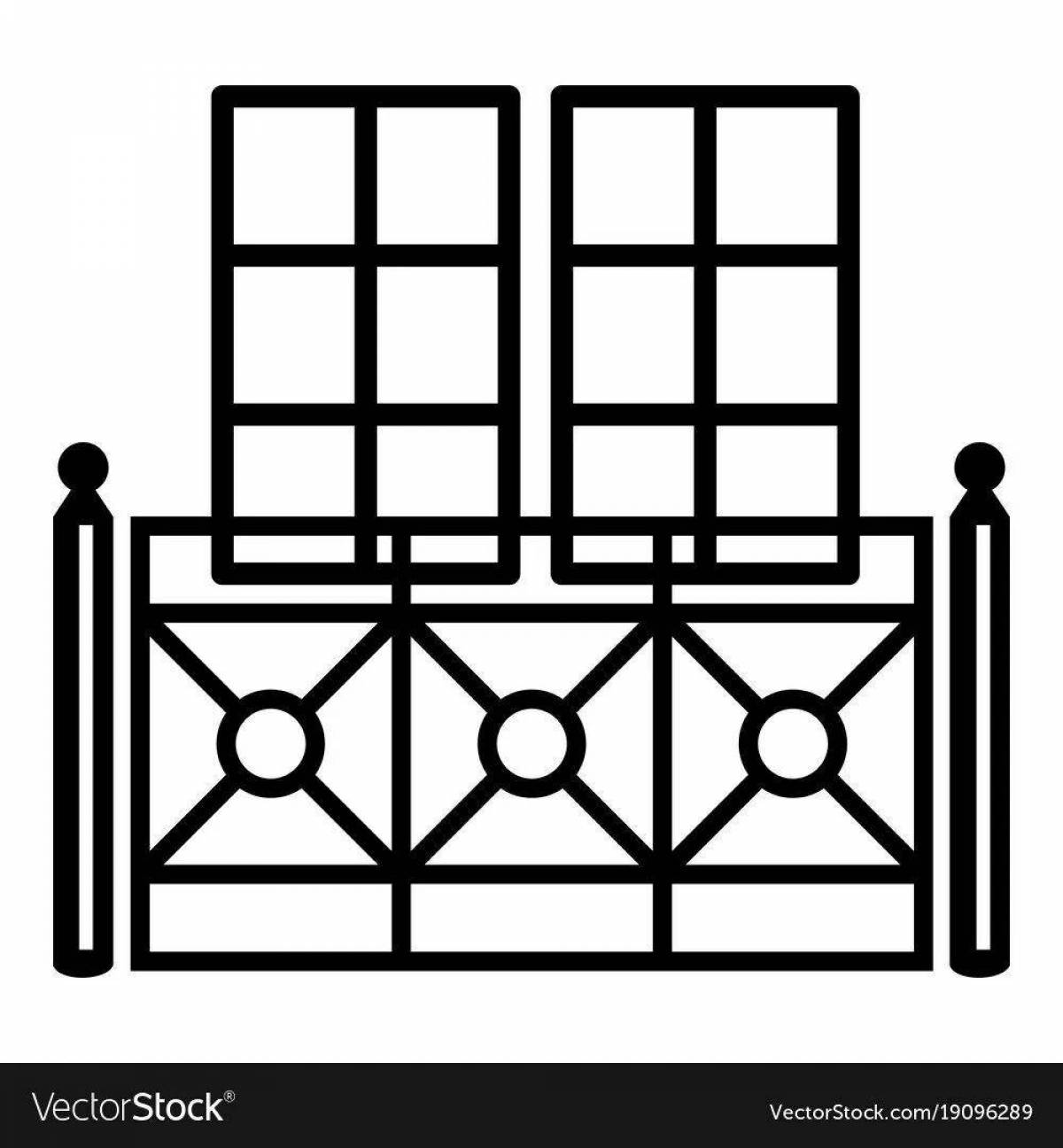 Colorful balcony coloring page