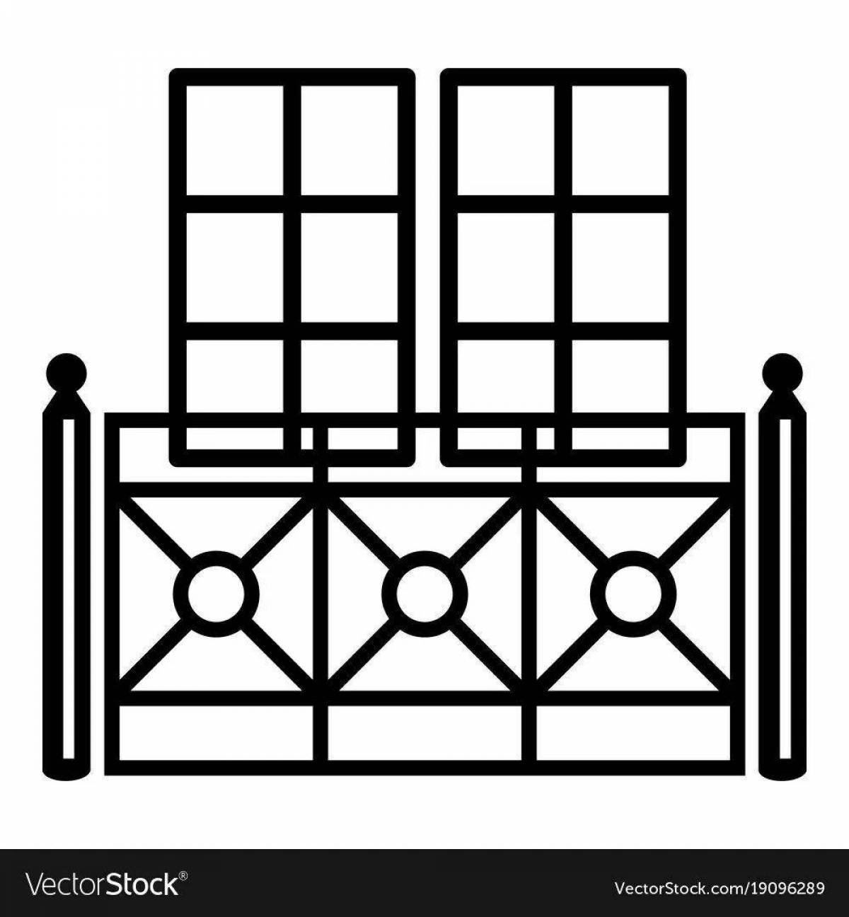 Красочная страница раскраски балкона
