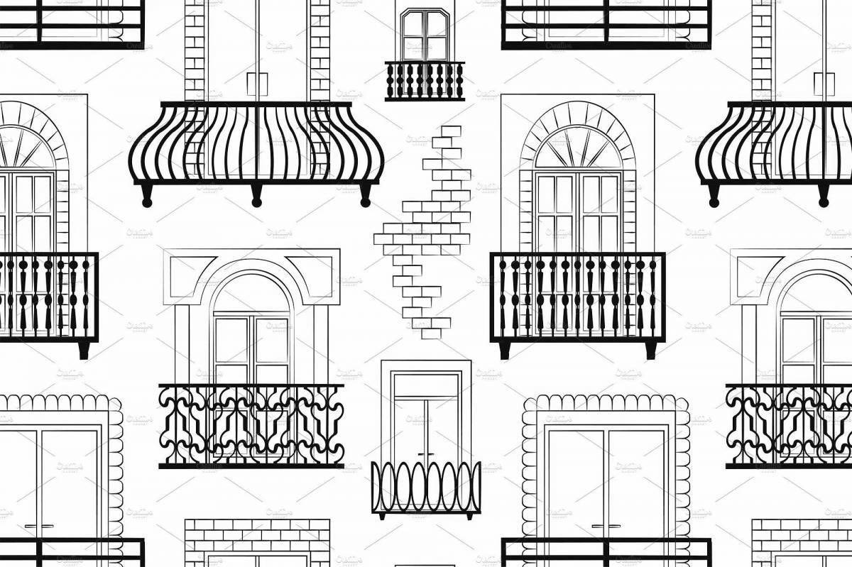 Adorable balcony coloring page