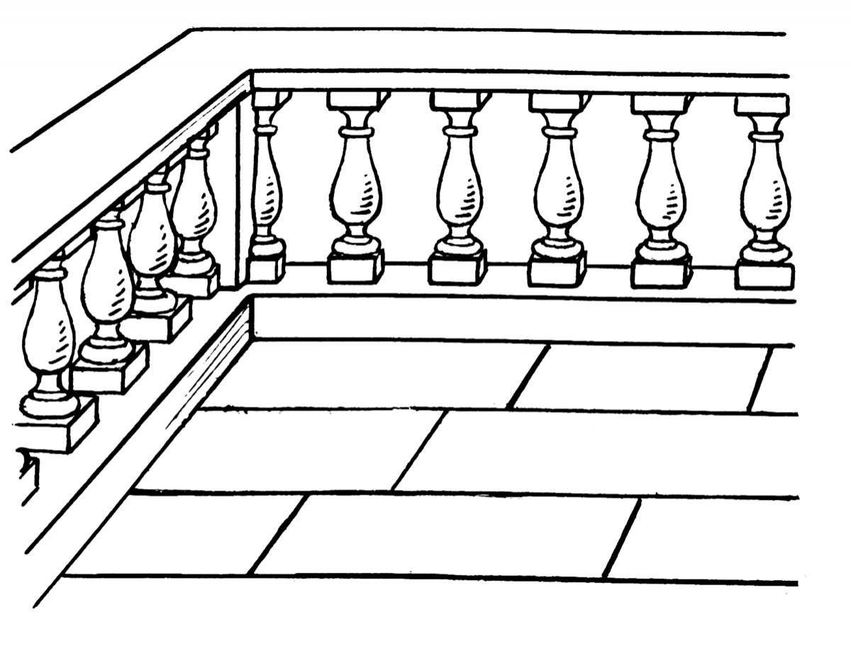 Coloring page cheerful balcony