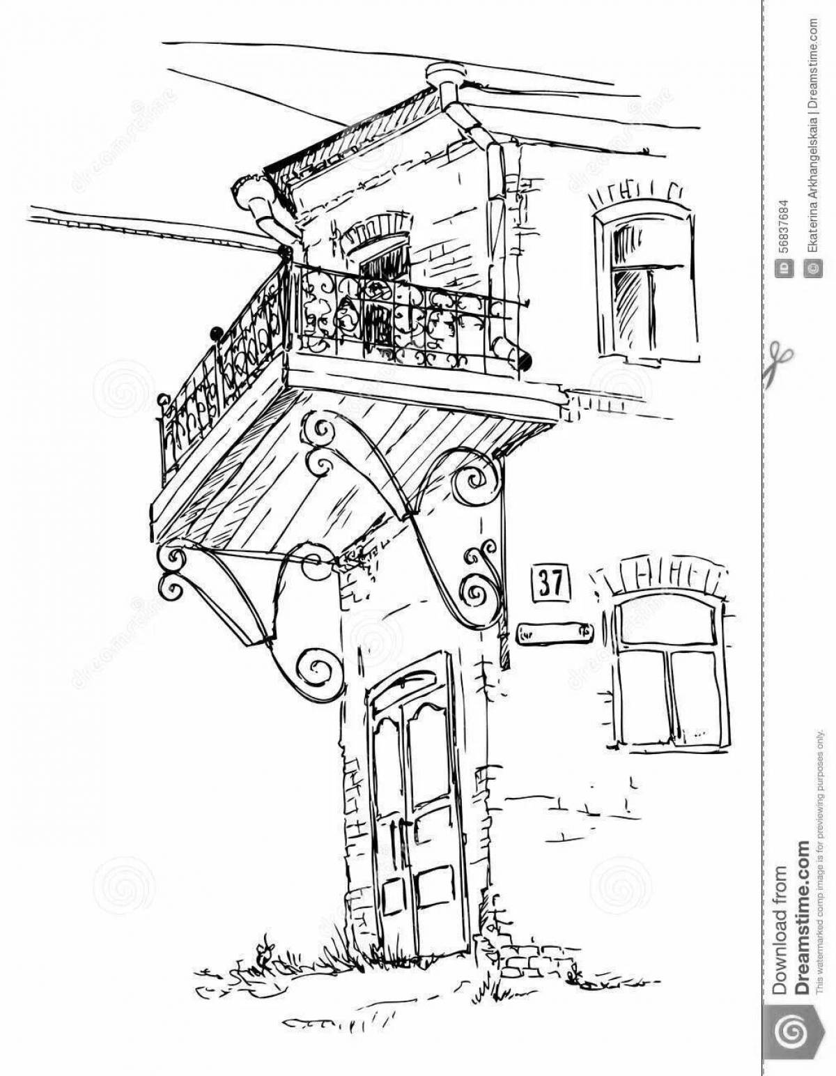 Amazing balcony coloring page