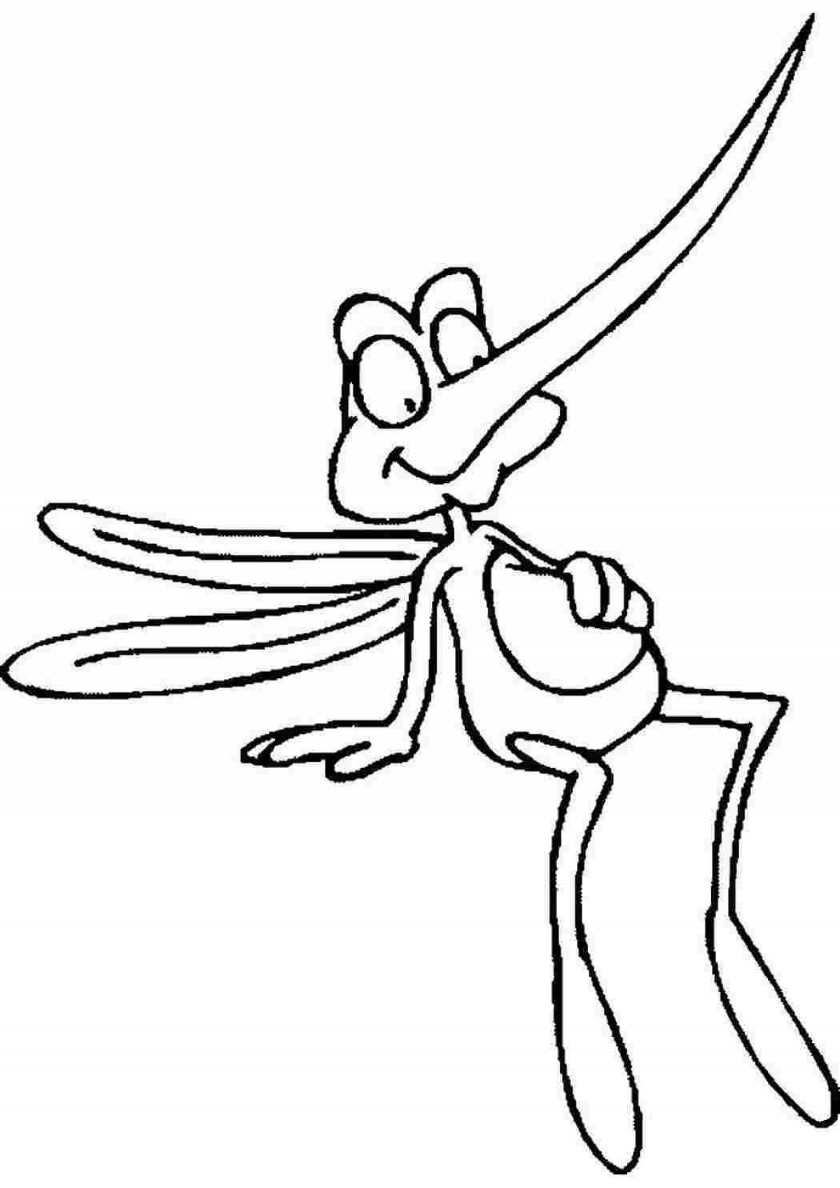 Colorful mosquito coloring page