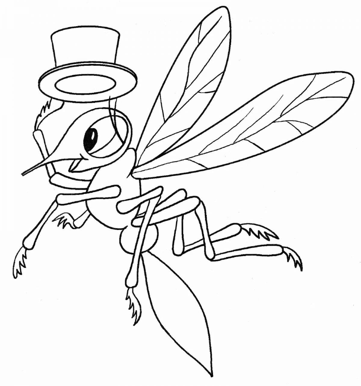 Bright mosquito coloring page