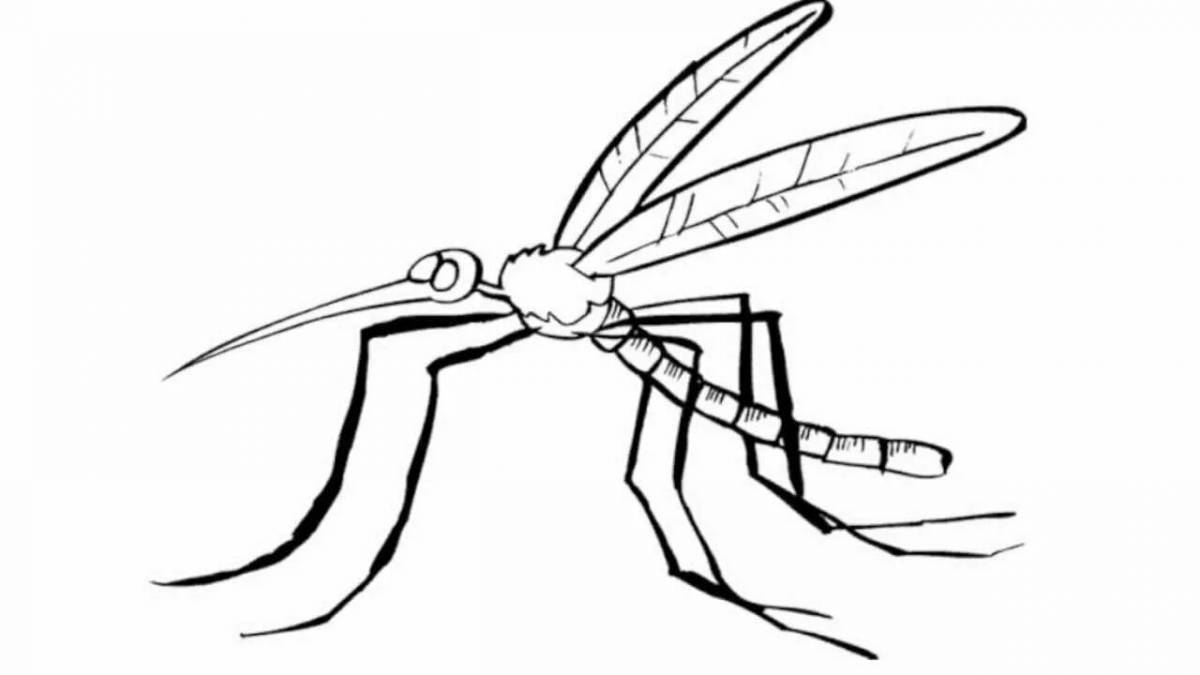 Coloring page cheerful mosquito