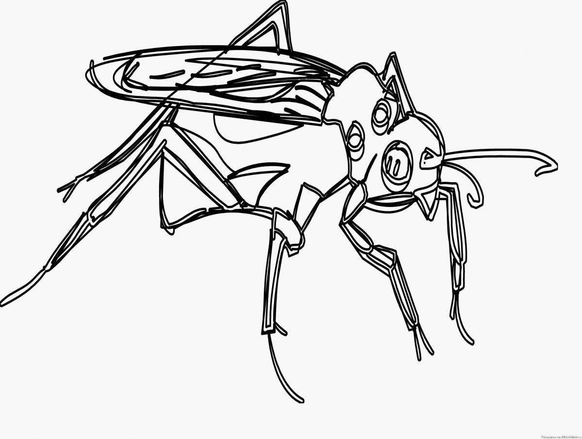 Coloring page happy mosquito