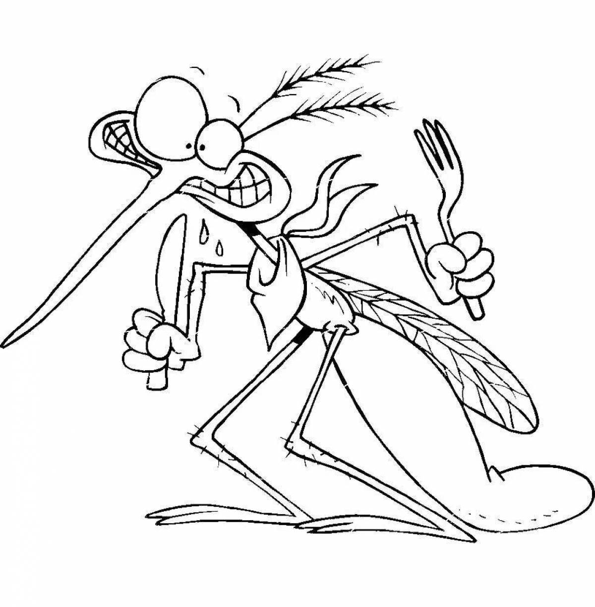 Attractive mosquito coloring page