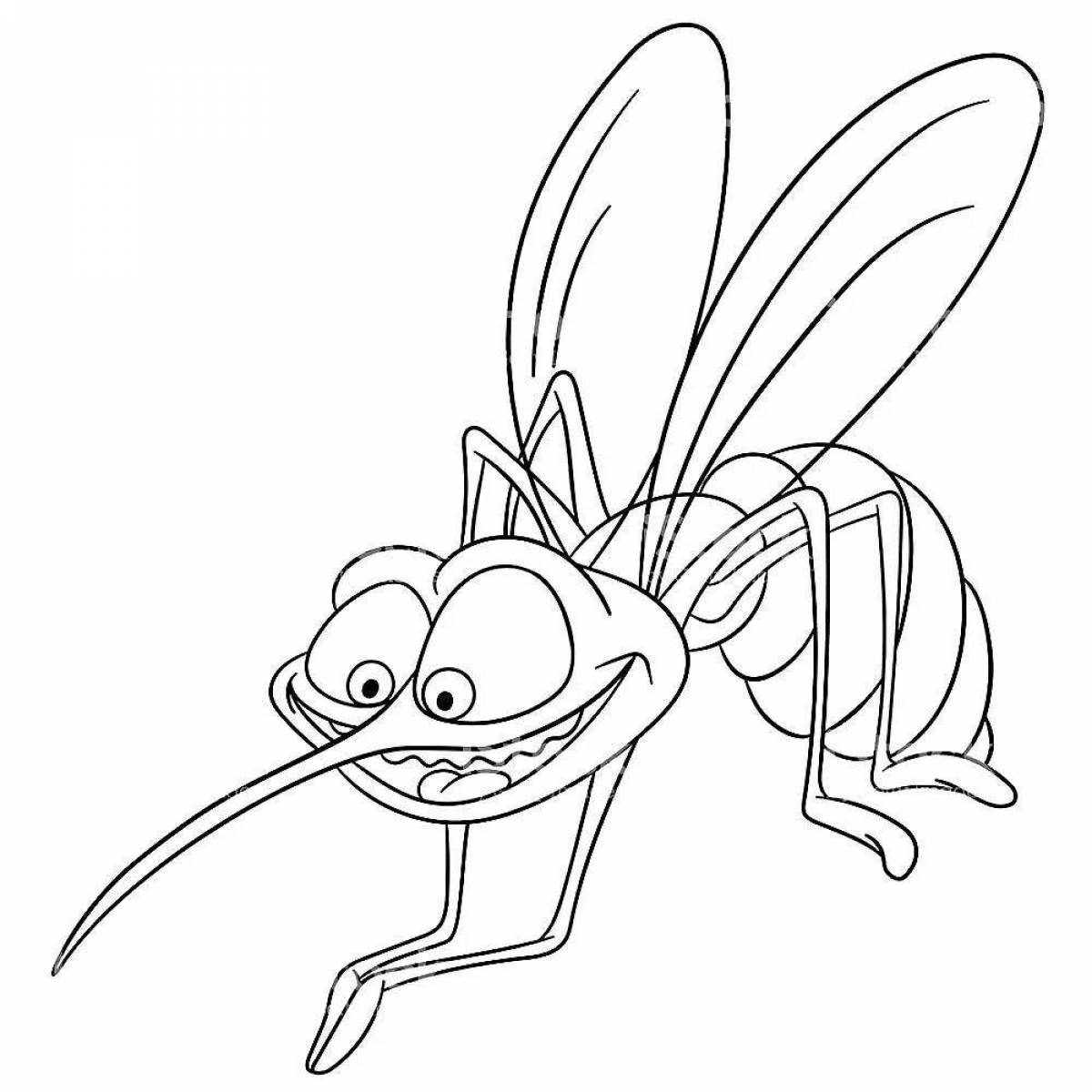 Adorable mosquito coloring page