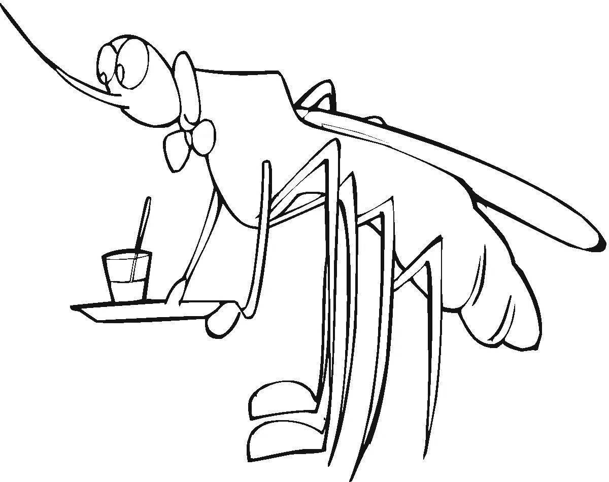 Cute mosquito coloring page