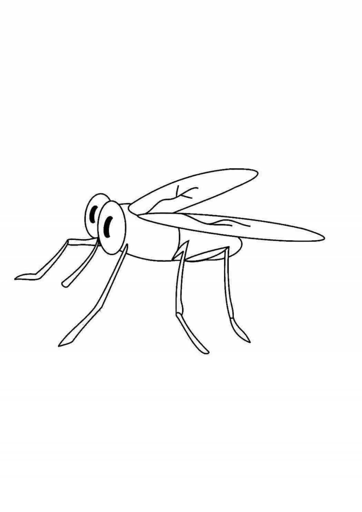 Adorable mosquito coloring page