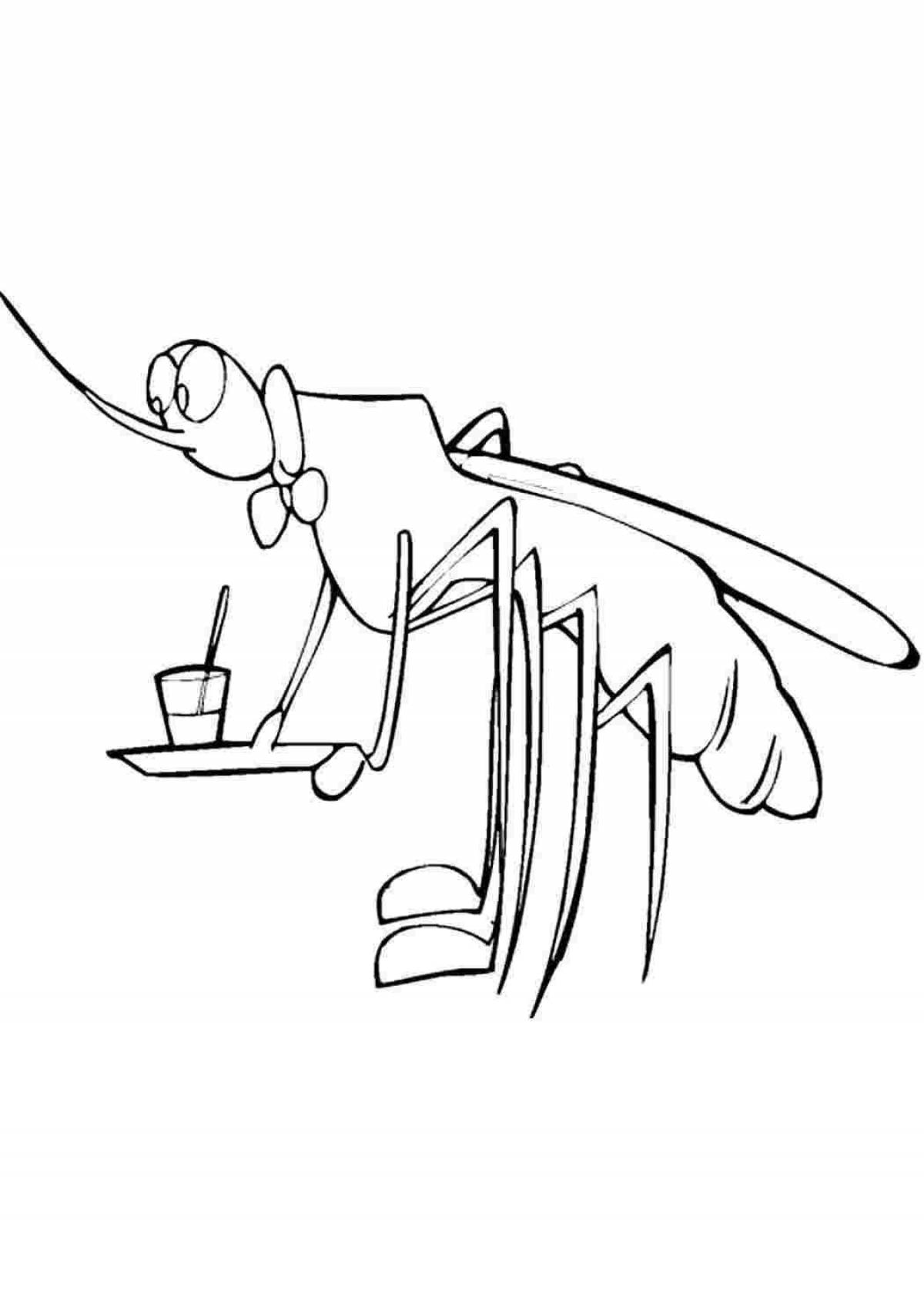 Intriguing mosquito coloring page