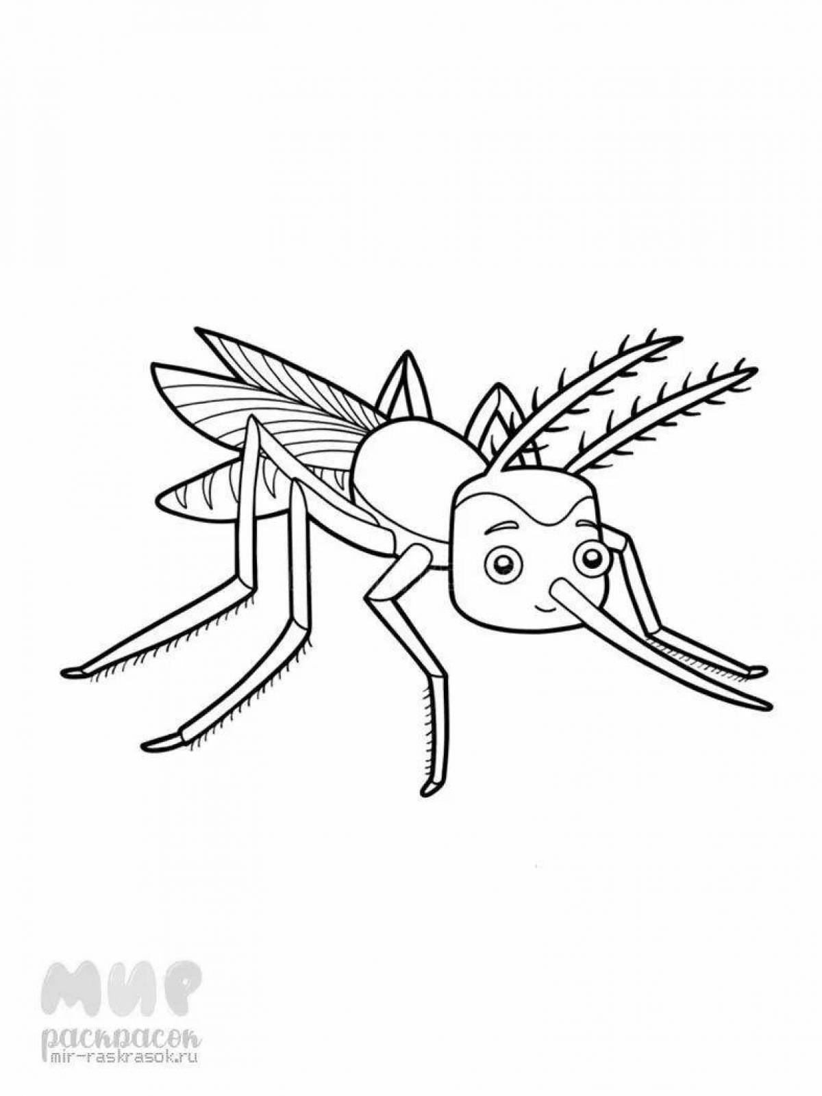 Interesting mosquito coloring page