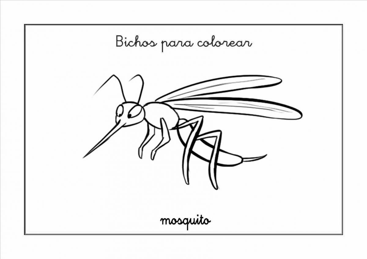 Раскраска забавный комар