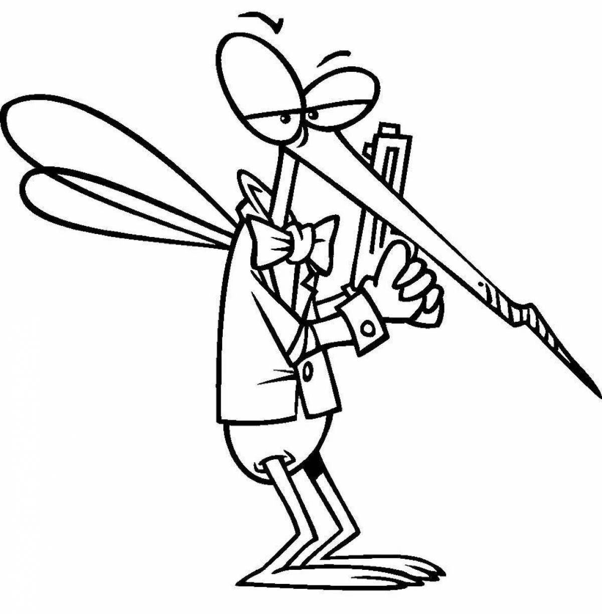 Mosquito humorous coloring book