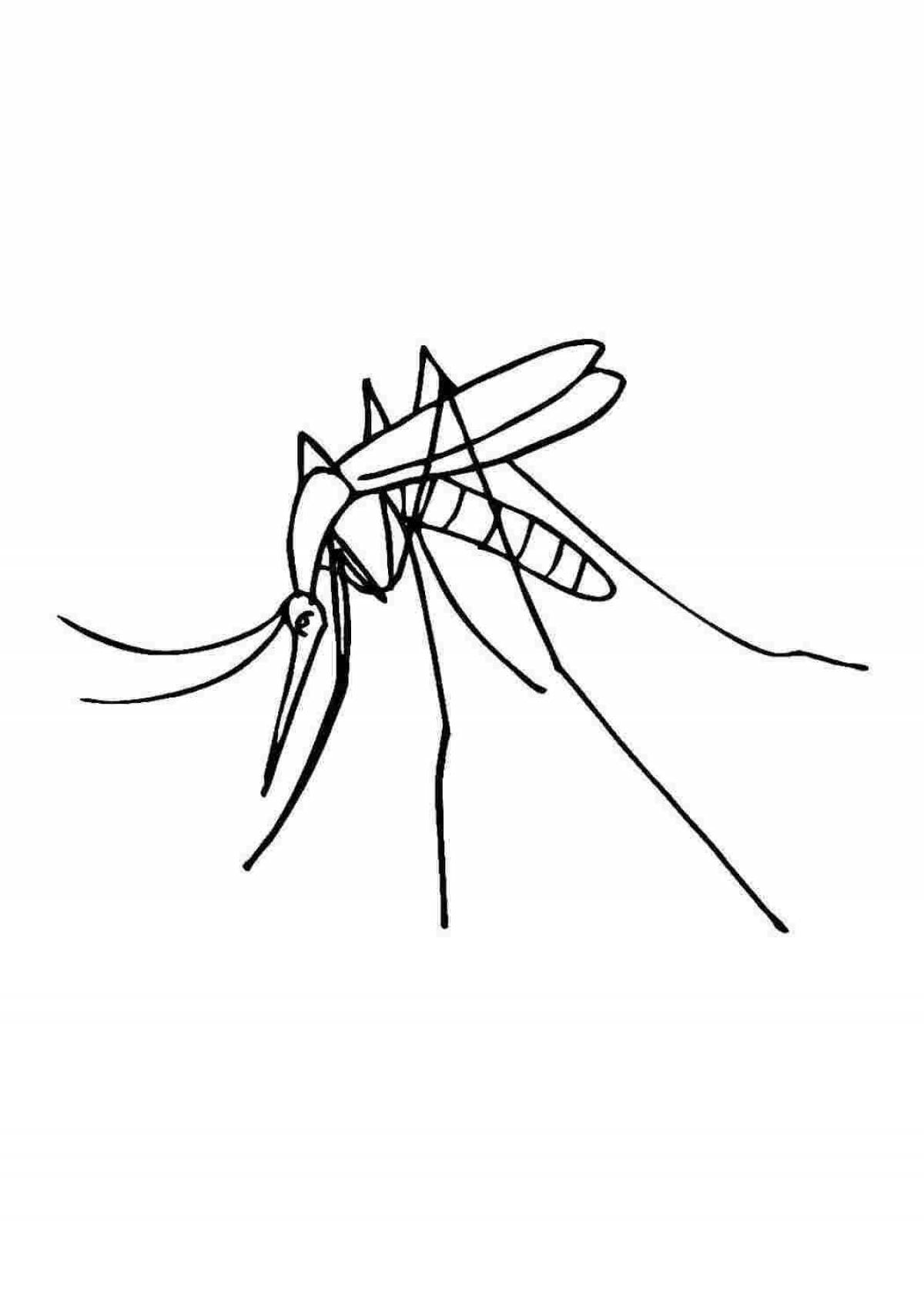 Смешная страница раскраски комаров