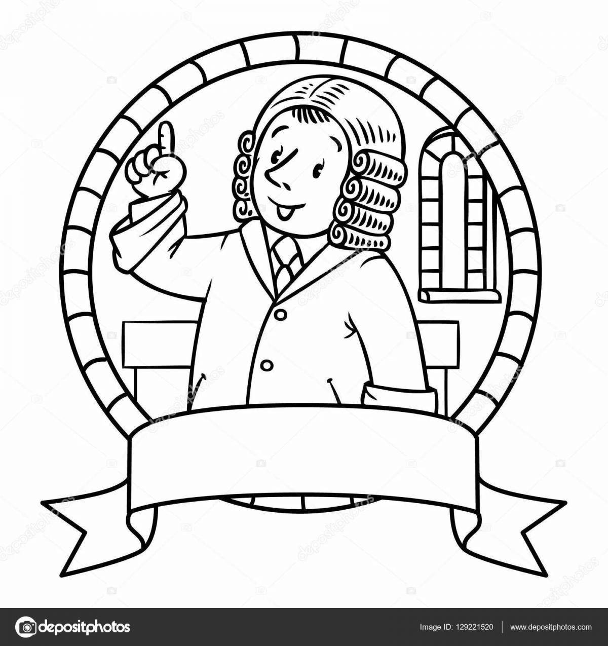 Colorful lawyer coloring page