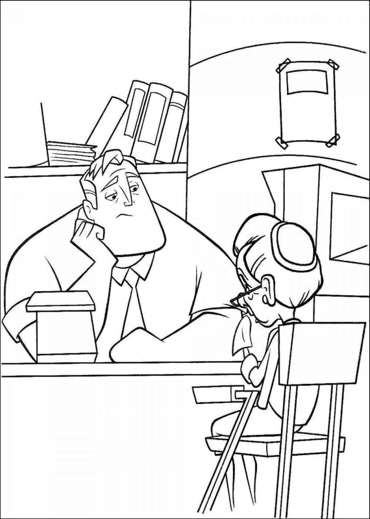 Coloring page cheerful lawyer