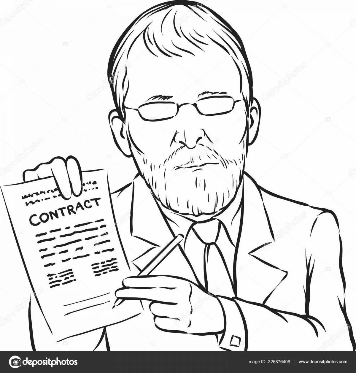 Striking lawyer coloring book