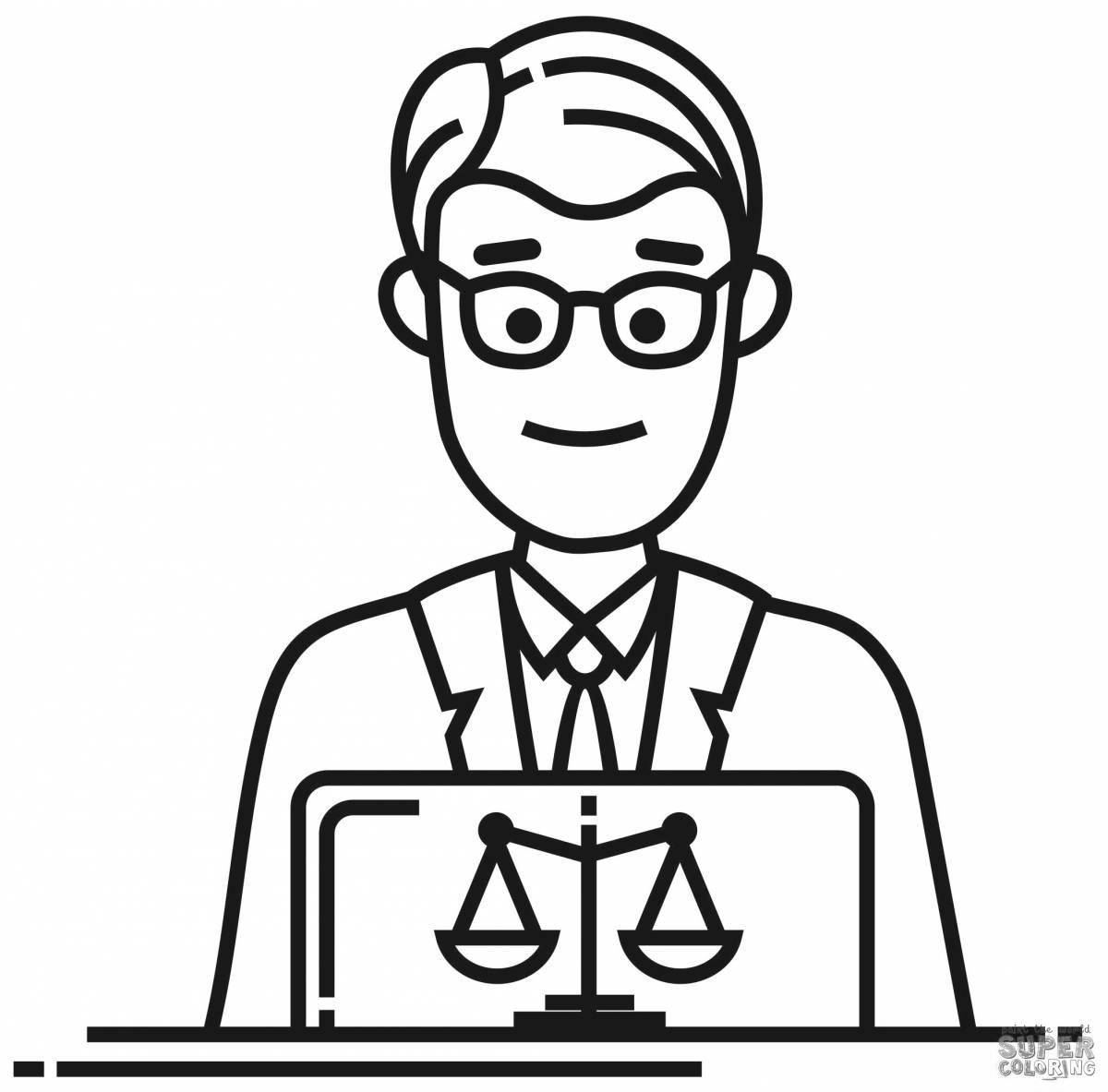 Coloring book playful lawyer