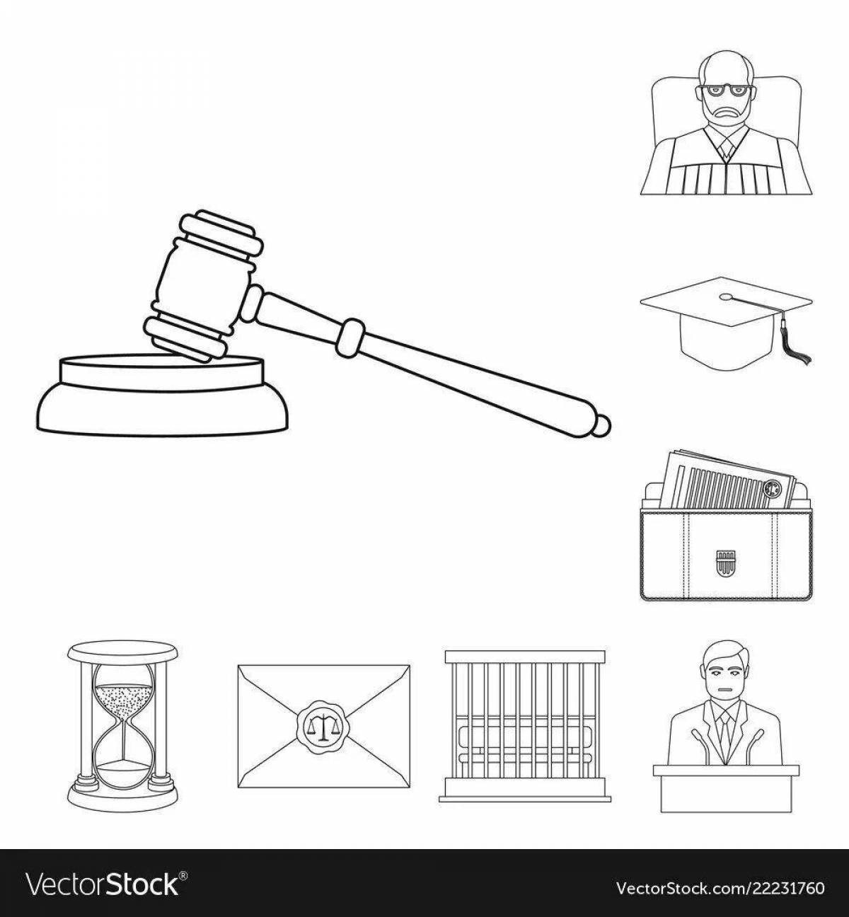 Coloring page attractive lawyer