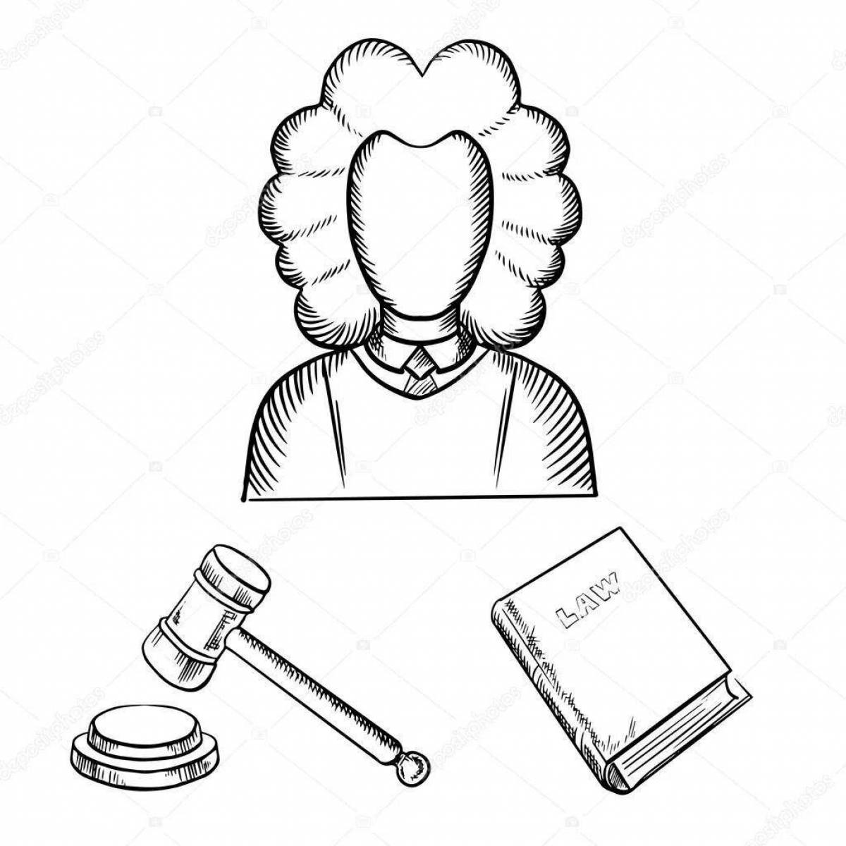 Dynamic lawyer coloring page