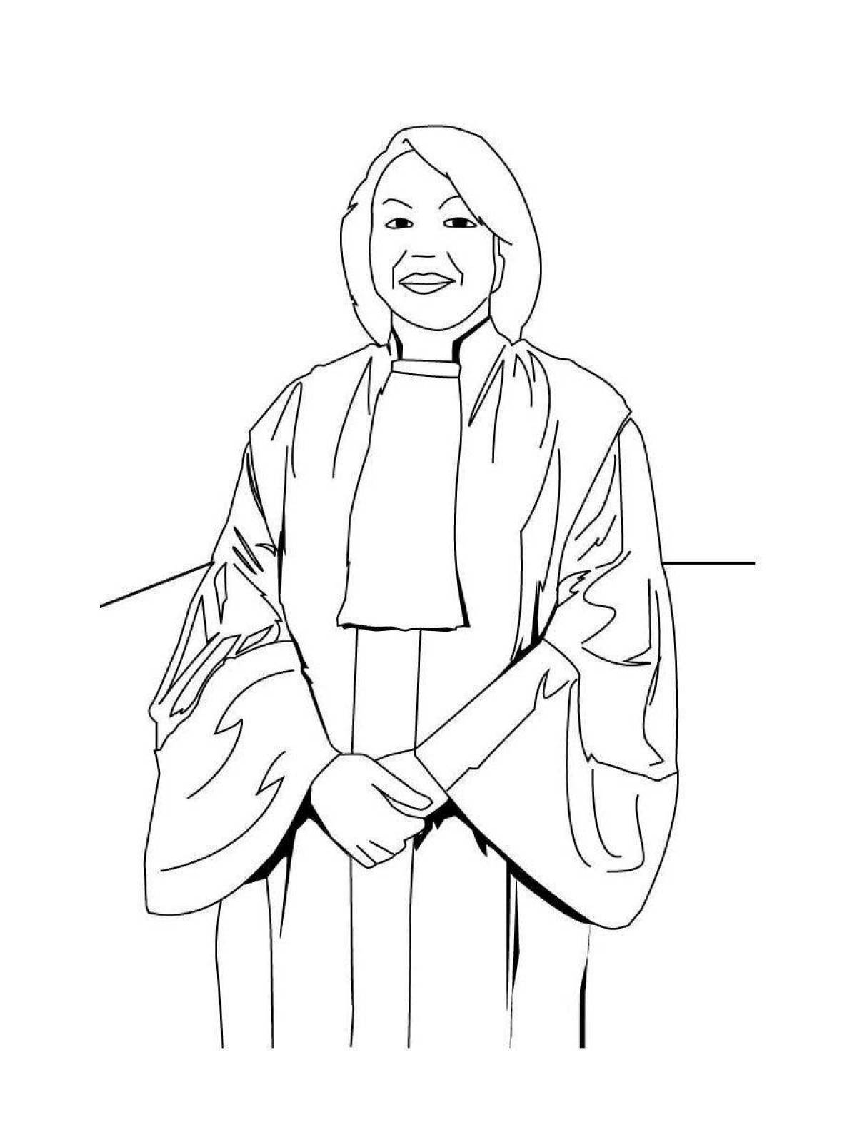 Coloring page majestic lawyer