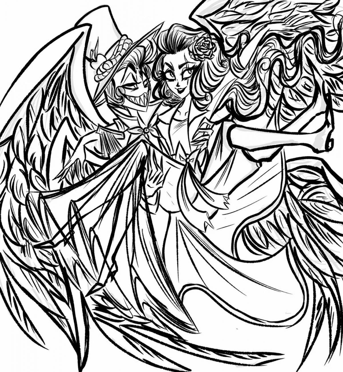 Lucifer's mesmerizing coloring page