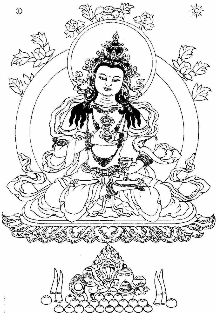 Танка Буддийская живопись раскраска