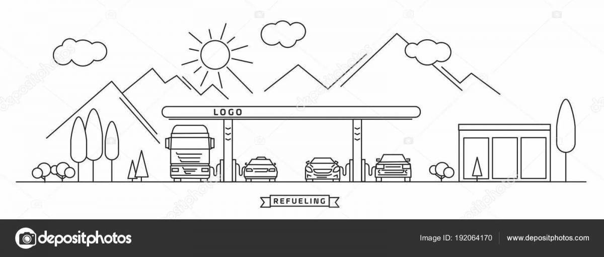 Как нарисовать заправку нарисовать