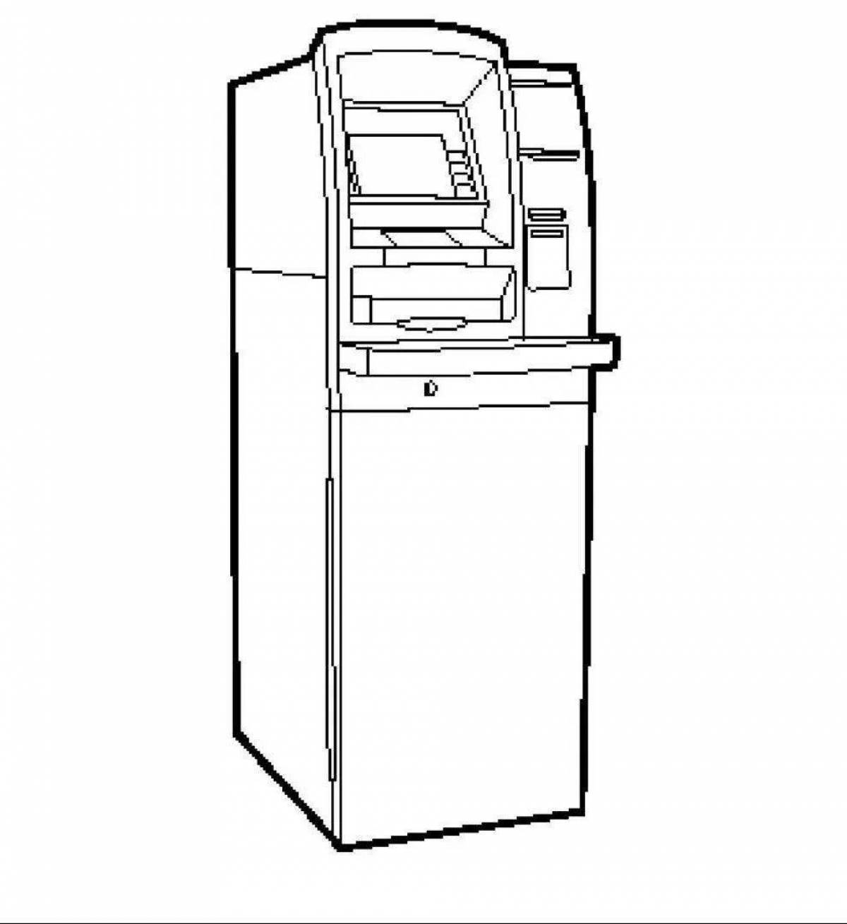 Банкомат распечатать. Раскраска Банкомат. Банкомат рисунок. Банкомат шаблон. Банкомат чертеж.