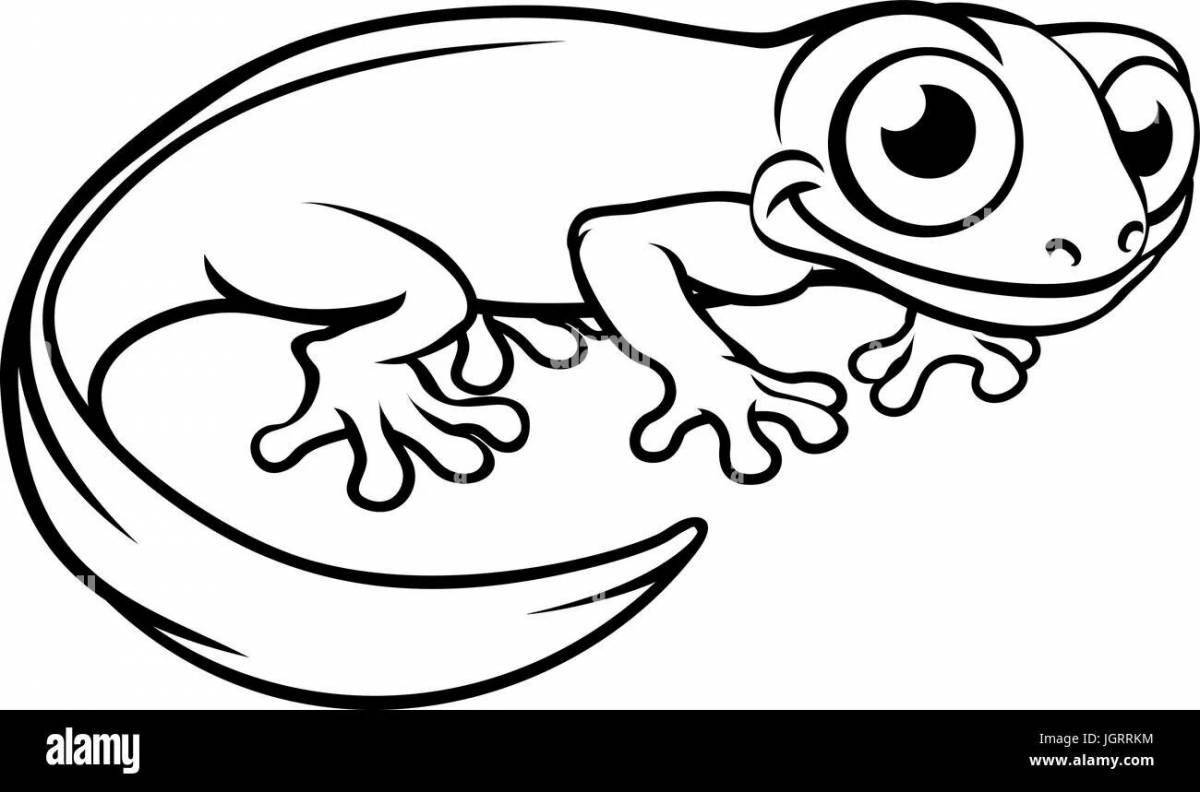 Coloring page happy salamander