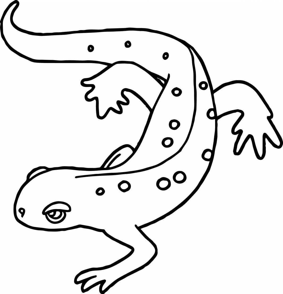 Luminous salamander coloring page
