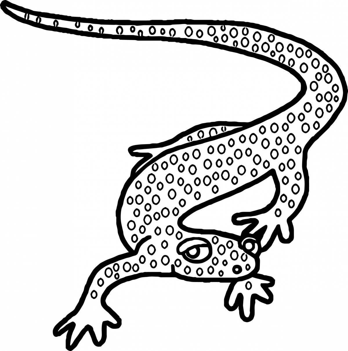 Glitter salamander coloring page