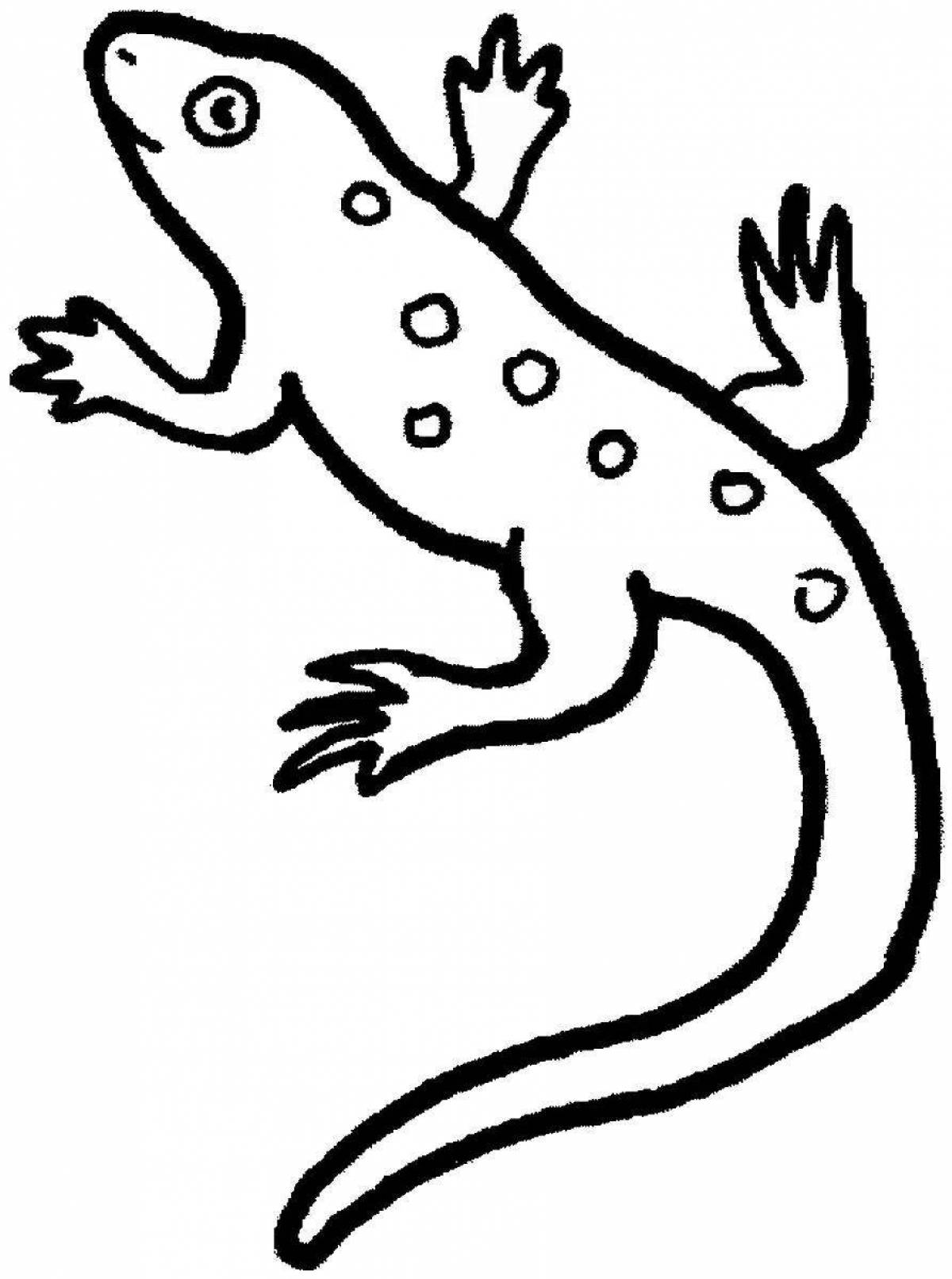Coloring book brave salamander