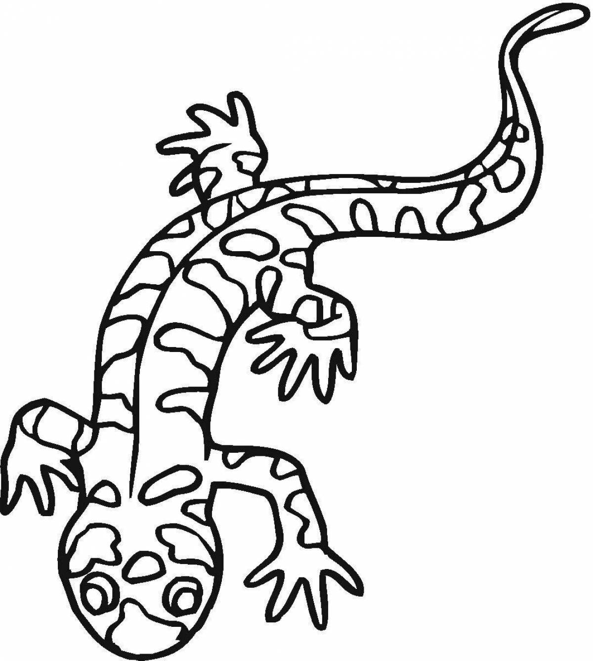 Юмористическая саламандра раскраска